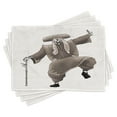 thumbnail image 1 of Ambesonne Kabuki Place Mats Set of 4, Orient Artist Pose, Standard Size, Umber White, 1 of 6