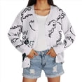 thumbnail image 1 of Cárdigan con Botones de Dinosaurio de para Mujer, y Holgado Suéter Abierto de Larga de Punto Jacquard. XL, 1 of 10