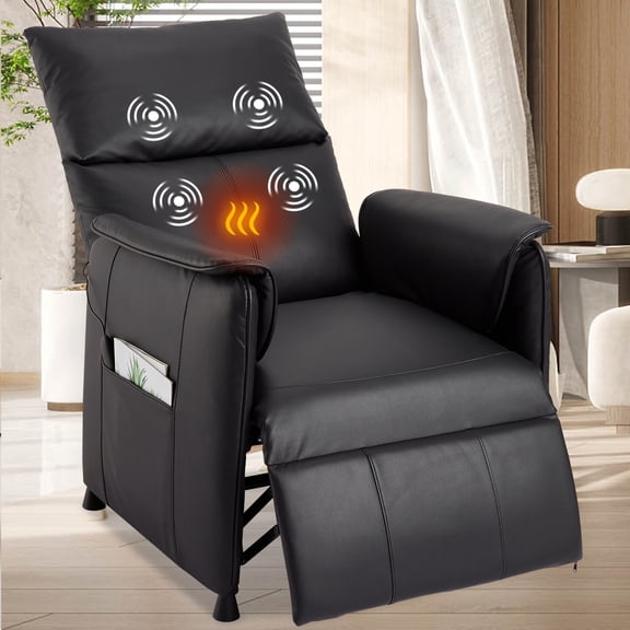 Studyset Elertric Recliner Chair with Massage and Heat, Power Recliner Chair for Adults, Adjustable Single PU Leather Recliners Sofa with Remote Control Home Theater Seating &Armchair