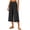Black women wide leg capri pants a1, variant on Women's Wide Leg Capri Pants Elastic Waist Casual Solid Palazzo Trousers with Pockets Vacation Travel Summer Outfits, Navy M