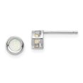 thumbnail image 1 of 14K White Gold 4mm Oval Bezel October/Opal Post Earrings, 1 of 2