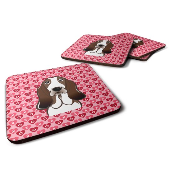 Carolines Treasures BB5313FC Basset Hound Foam Coaster Set of 4 3 1/2 x 3 1/2 multicolor