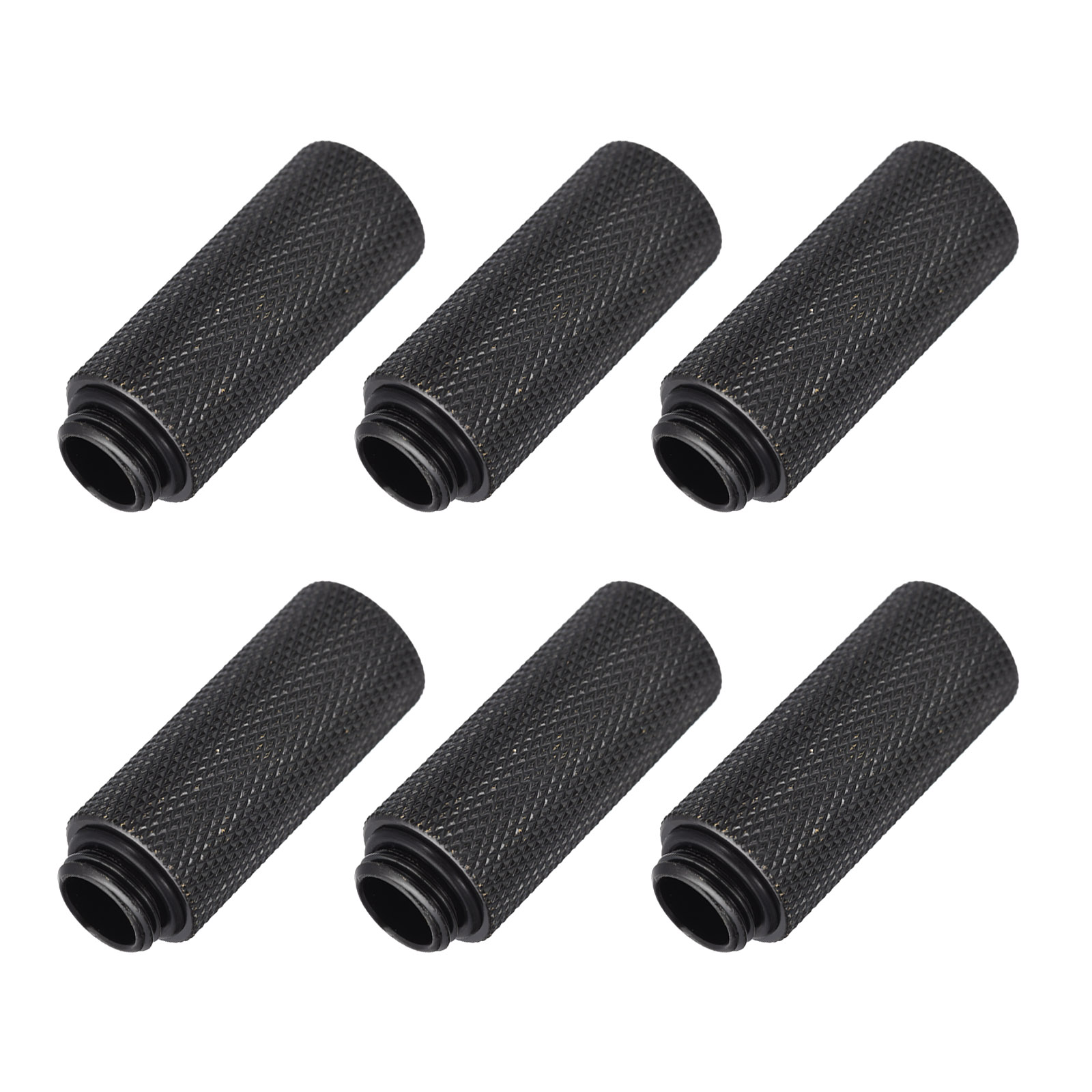 MECCANIXITY G1/4 Male To Female Extender Fittings For Water Cooling (15mm, Black, Brass) - 6 Pack