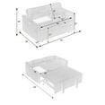 thumbnail image 5 of Upholstered Sectional Sofa, 3 in 1 Convertible Pull Out Sofa Bed Couch with a Movable Tabletop and Usb Ports, for Living Room, Apartment, Small Space, Yellow, 5 of 8