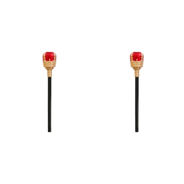 Sonducket Cetro Fancy King's Scepters Retro Vintage Plastic Cosplay Props Bastón Halloween Dress Up Accesorio Kids Gold Red King's Scepter oro rojo Cetro del Rey 2piezas