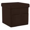 thumbnail image 4 of Juego de 2 otomanas con bolsillos de almacenamiento – reposapiés plegables de 15 pulgadas o organizadores de almacenamiento para dormitorio, sala de estar o dormitorio de Lavish Home (marrón), 4 of 5