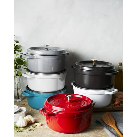 Staub Cast Iron 4-qt Round Cocotte - White Truffle - White Truffle