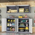 thumbnail image 2 of INTERGREAT Metal Garage Storage Cabinet, 36" Lockable Storage Cabinet with 2 Doors and 2 Adjustable Shelves, Steel Grey White File Cabinet Great for Home Office, Garage, Warehouse, Study Room, 2 of 17