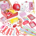 thumbnail image 6 of Anpro 43pcs Doctor Kit for Kids, Play Medical Kit Toy with Stethoscope and Doll for Girls Ages 3+, 6 of 10
