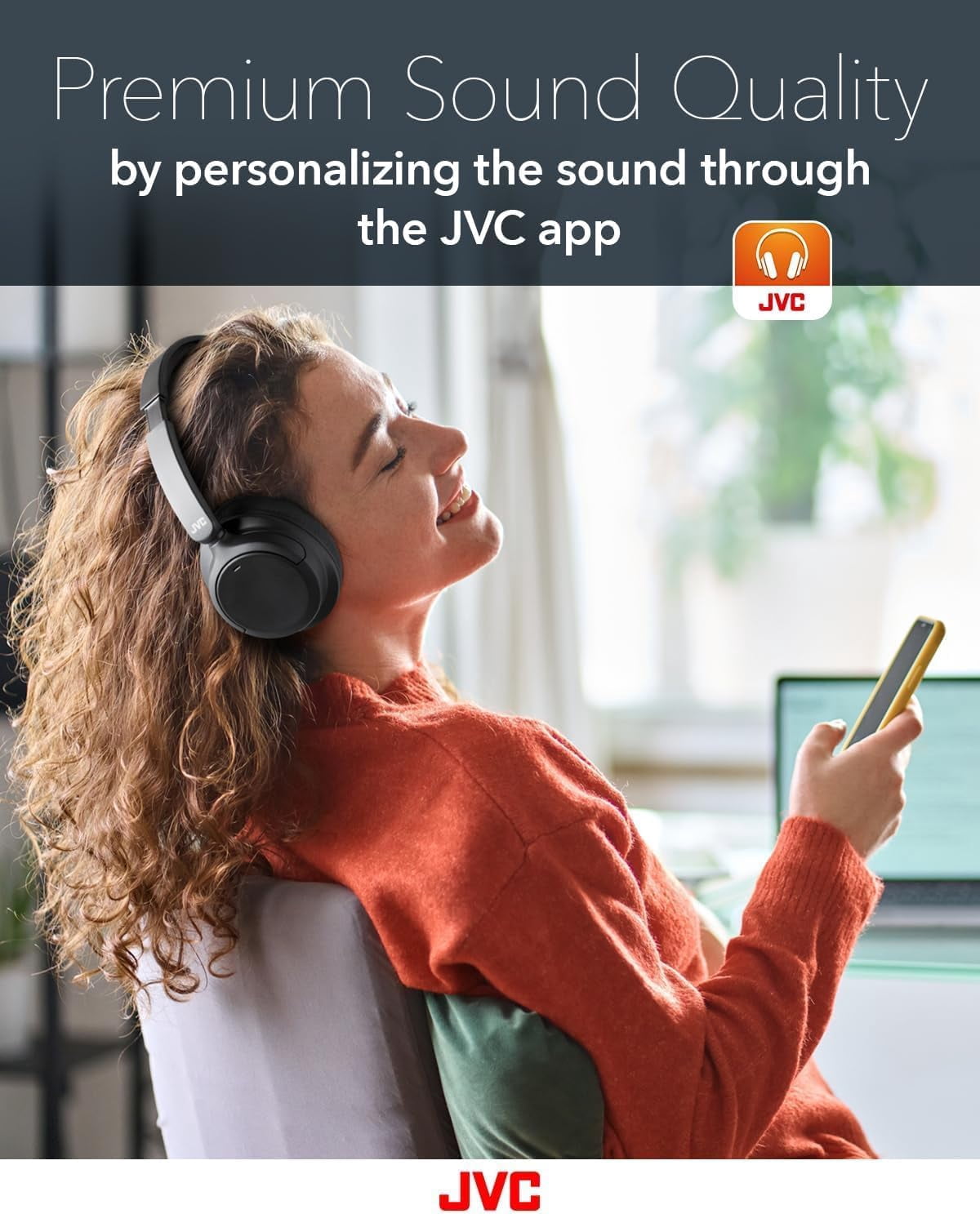 JVC Over Ear Wireless Active Noise Cancelling Headphones - Bluetooth 5.3 - Ambient Mode, 3 Audio Modes, Soft Comfort Pads, 35 Hr Battery, Foldable & Lightweight – Mic- Travel & All-Day Wear - HA-S75N