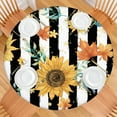 thumbnail image 2 of Sunflower Round Tablecloth with Elastic Edge, Fade-Resistant Polyester, Fits 44-52" Diameter Round Tables, 2 of 7