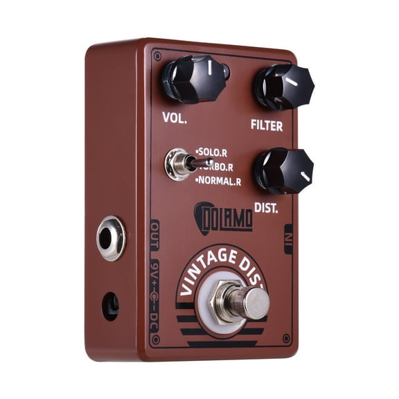 Dolamo D-11 Vintage Distortion Pedal for Electric Guitar with Filter and True Bypass Controls