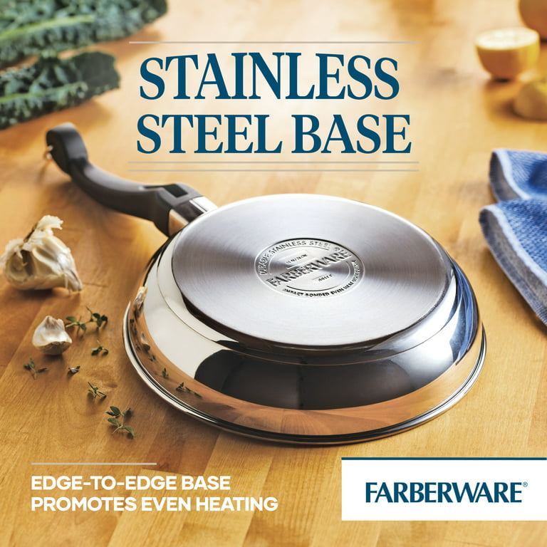 3 Pcs Farberware Impact Bonded 18/10 Stainless Steel 1 & 2 Qt Pots 10  Skillet