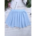 thumbnail image 3 of MSemis Kids Girls Chiffon Pull-on Wrap Skirt Basic Workout Gymnastic Skater Dancewear Light Blue 3-4, 3 of 4