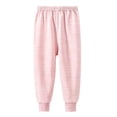 thumbnail image 3 of BXJX Girls Cotton Thermal Pants, Fleece Lined Stretchy Elastic Waist Casual Kids Loungewear Pants Pink Size 7-8 T, 3 of 8