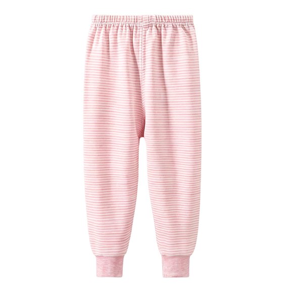 BLCHUNen Clothes for Girls Boys Casual Elastic High Waist Loungewear Pants Comfortable Striped Pull on Pants,Pink