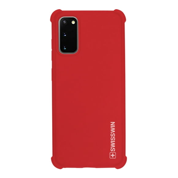 Funda de siicon suave con orillas reforzadas para Samsung galaxy S20 Rojo SWISSWIN Soft cushion