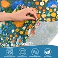 thumbnail image 3 of Yayeee Kitchen Curtains Tier Pair Light Filtering 27"x36" Rod Pocket Short Cafe Window Panel, Orange Floral Garden, 3 of 7