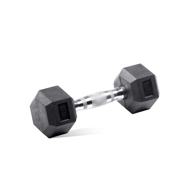 Mancuerna Pesa Hexagonal Cromada 8 Libras 3.62 kg con Cubierta de Caucho Agarre Antideslizante