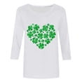 thumbnail image 4 of T-Shirt Ample à Manches Trois-Quarts et Col Rond Imprimé pour la Saint-Patrick pour Femmes, 4 of 6