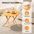 thumbnail image 4 of Ktaxon 18in Outdoor Metal Folding Side Table, Round End Table, Small Coffee Side Table for Porch Yard, Balcony, Garden, Orange, 4 of 8