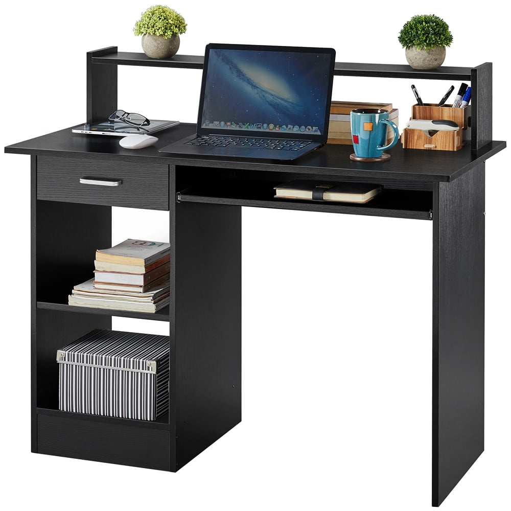 Computer Desk Indoor Furniture Workstation Laptop Table W/ Shelves&Keyboard tray 