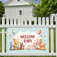 thumbnail image 4 of LUUFILx Welcome Baby Banner Backdrop Decoration for Baby Shower Party Supplies Cute Animal Theme Photography Props Background Newborn Celebration Decor, 4 of 6
