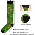 thumbnail image 3 of GZHJMY 1 Pair St. Patrick's Day Clover Compression Socks for Women Men, Knee High Stockings for Athletic Sports,Running,Travel, 3 of 7