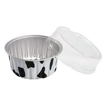 Leodye 2.56in Round Ramekins Muffin Cups Tin Foil Cupcake Pans Disposable Aluminum, Freezer & Oven Safe Pack of 20