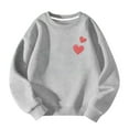 thumbnail image 2 of Spazoro Kids Girls Shirts Tee, Love Print Long Sleeve 2025 Crew Neck Casual Loose Tops for Child Girls Gray Size 11 T, 2 of 3