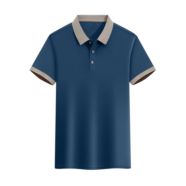pstuiky Camisas de manga corta para hombre, Camisa informal de verano con solapa y botones de color liso para hombre camisas casuales para hombre s