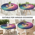 thumbnail image 7 of Colorful Tie Dye Nebula Pattern Round Fitted Tablecloth with Elastic Edge,Dining Table Cover Waterproof,Outdoor Round Tablecloth for Camping,Dining,Indoor and Outdoor, 7 of 7