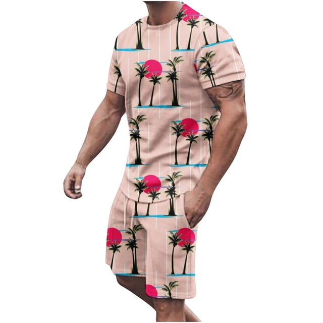 Chemises à Manches Courtes pour Hommes Imprimé Hawaïen Manches Courtes Décontracté Plage Manches Courtes Col Rond Blouses & Chemises Ensembles Chemises Hommes Manches Courtes Chemises Hommes Manches Courtes Décontractées