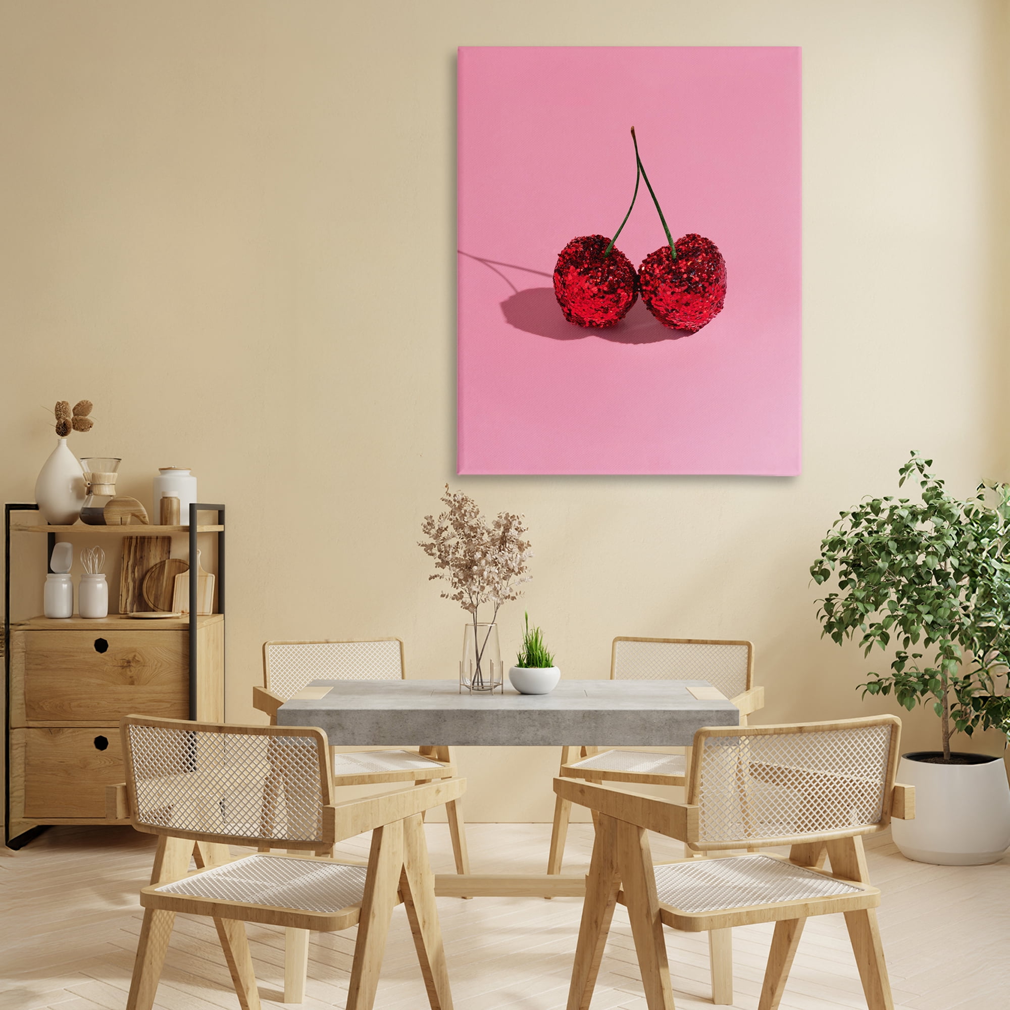 Stupell Industries Glitter Encrusted Cherries Canvas Wall Art, design by LISH Creative