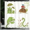 thumbnail image 3 of Ambesonne Animal Shower Curtain, Snake Frog Ninja Reptile, 69"Wx75"L, Green Brown Red, 3 of 4