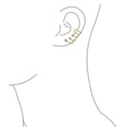 thumbnail image 3 of Bling Jewelry Triple Spiral CZ Crawlers Wire CZ Ear Cuff Pin Earring Gold Sterling Silver, 3 of 6