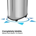 thumbnail image 3 of 13 Gal Oval Open Top Kitchen Trash Can Recycling Bin with Wheels and Double Odor Filters, 3 of 7