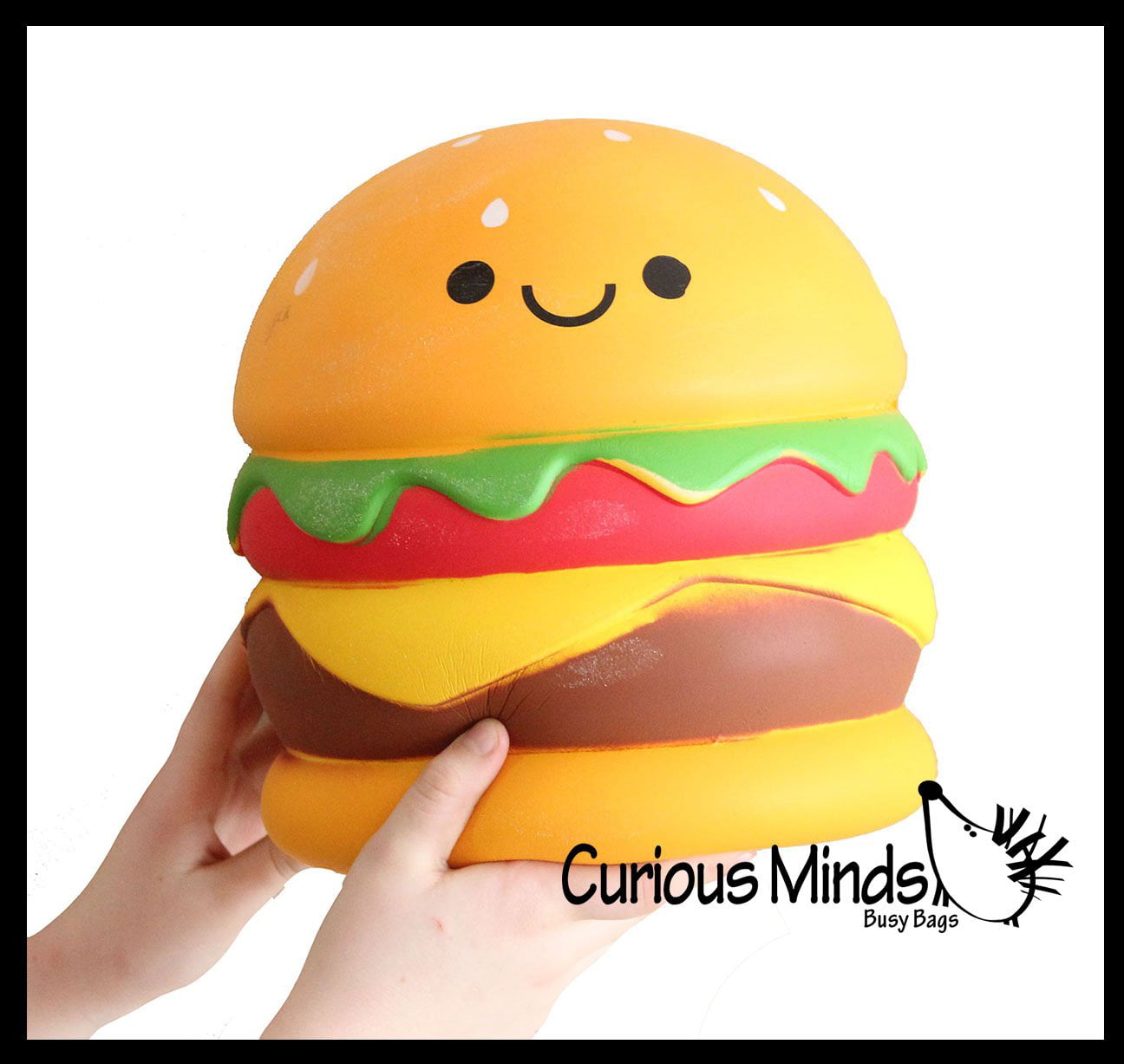 JUMBO Burger Squishy Memory Foam Junk Food Toy Scented Sensory Stress ot 