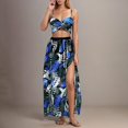 thumbnail image 2 of ZQUUVOU Women's 3 Pieces Swimsuit with Cover Up Beach Skirt Sarongs Floral Printed Bikini Bra Set Bathing Suit (B-Blue,M), 2 of 5