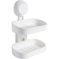 thumbnail image 1 of Jabonera de doble capa con ventosa, soporte de esponja fuerte para ducha, bañera y fregadero de cocina, sin taladros, extraíble, 1 of 5