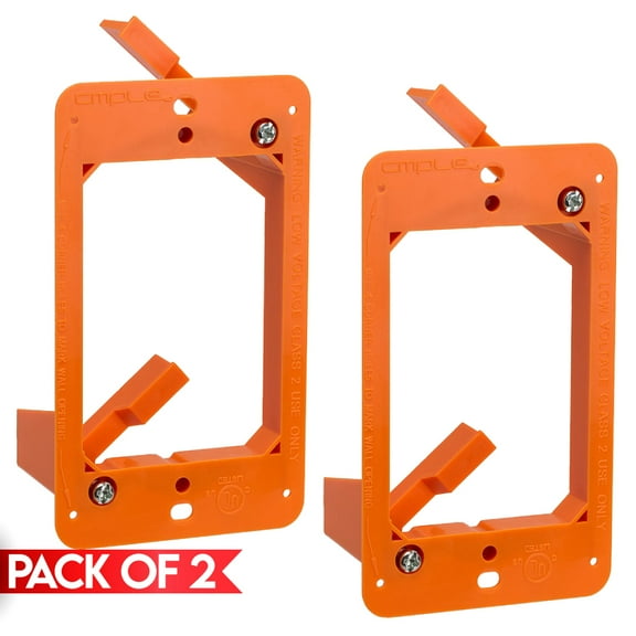 Cmple - [2 Pack] Low Voltage Mounting Bracket, 1 Gang Drywall Mounting Bracket with Screws for Single Gang Wall Plate, Cut In Wall Plate Mount for Network, Telephone, HDMI, Coaxial