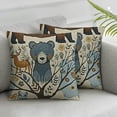 thumbnail image 3 of BANET  Forest Animal Pillowcase Set of 2 Pillow Cover Protector Pillow Sham Cute Bear Fox Deer Elk Wild Leaves Tree Grey Standard Size Pillow Case with Zipper for Long Throw Pillow 24x24in, 3 of 7