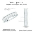 thumbnail image 5 of Rosec Jewels Baguette Shape Moissanite Half Eternity Ring for Women (2.75 CT, D-VS1 Quality), 14K White Gold, US 8.00, 5 of 8