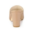 thumbnail image 2 of BLISSFUL STEP Women's Slip on Block Heel Slide Sandals Mules Nude 9.5, 2 of 8