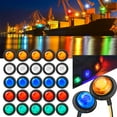 thumbnail image 2 of 3/4" 12V Marker Lights LED Truck Trailer Round Side Bullet Light Amber Red Lamps, 2 of 2