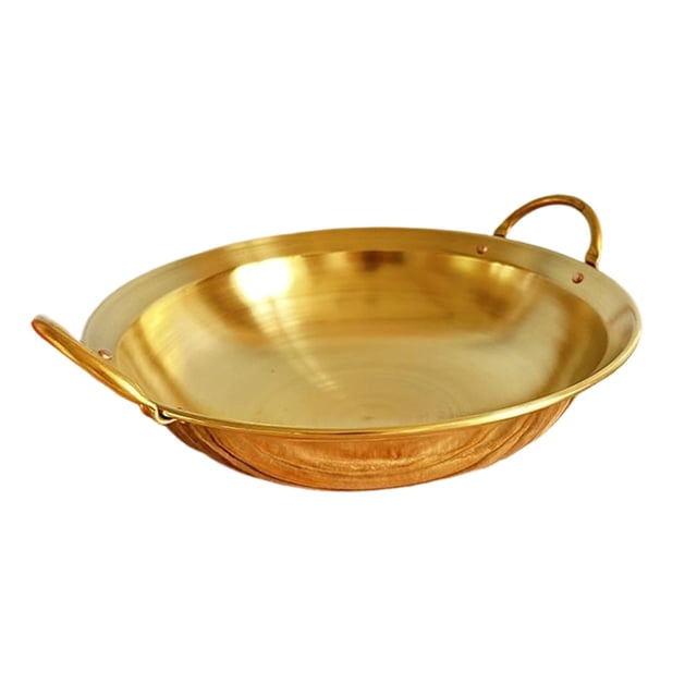Flynix Brass Hot Pot Cookware Heavy Duty Versatile Chinese Style Cooking Pot Hotpot Pan 28cm