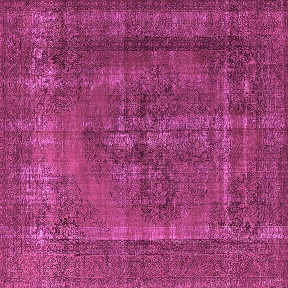 Ahgly Company Indoor Square Oriental Pink Industrial Area Rugs, 4' Square