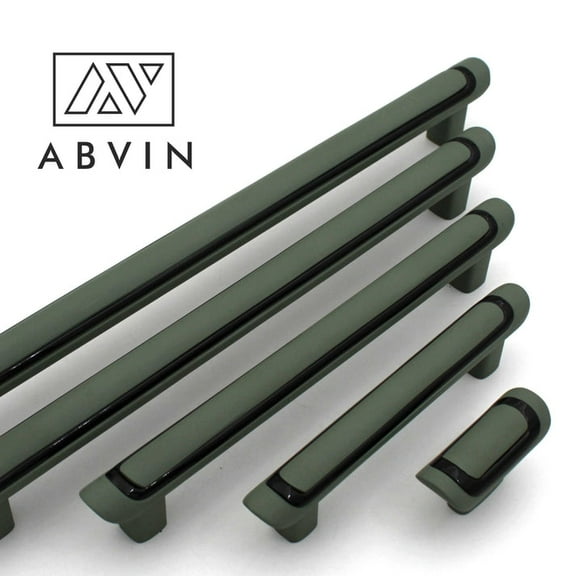 Modern Slim Black Green Handles Pulls Cabinet Drawer Dresser Furniture Knob Handle Pulls - 1 piece, Size - 7.8 Inch