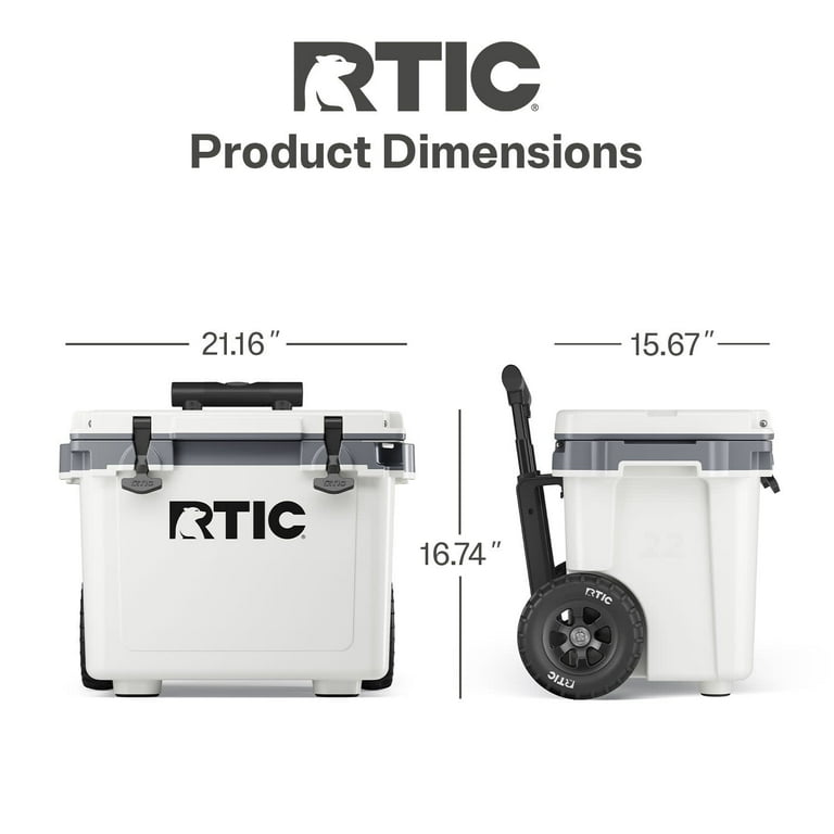 RTIC 22 QT Ultra-Light Wheeled Hard-Sided Ice Chest Cooler, Fits