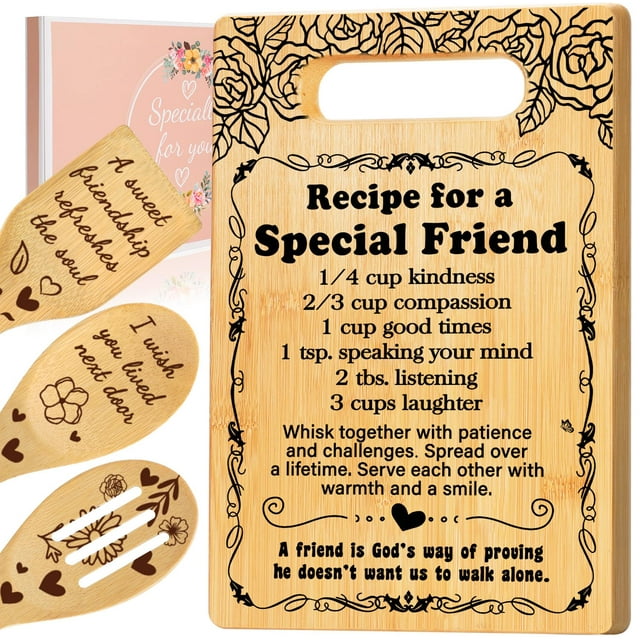 Juego de tablas de cortar GevGuxLuo Bamboo 30 x 20 x 1,3 cm Friend Gift